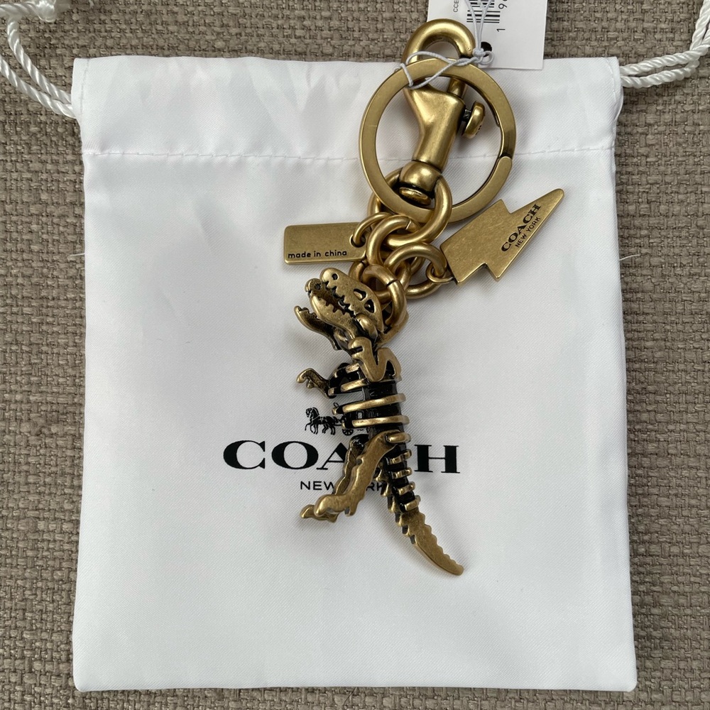 Coach Small Rexy Skeleton Bag Charm in colour brass - Picture 10 of 13